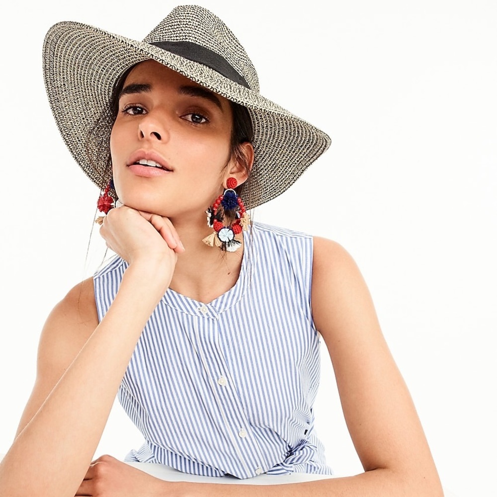 J. Crew marled wide brim packable hat